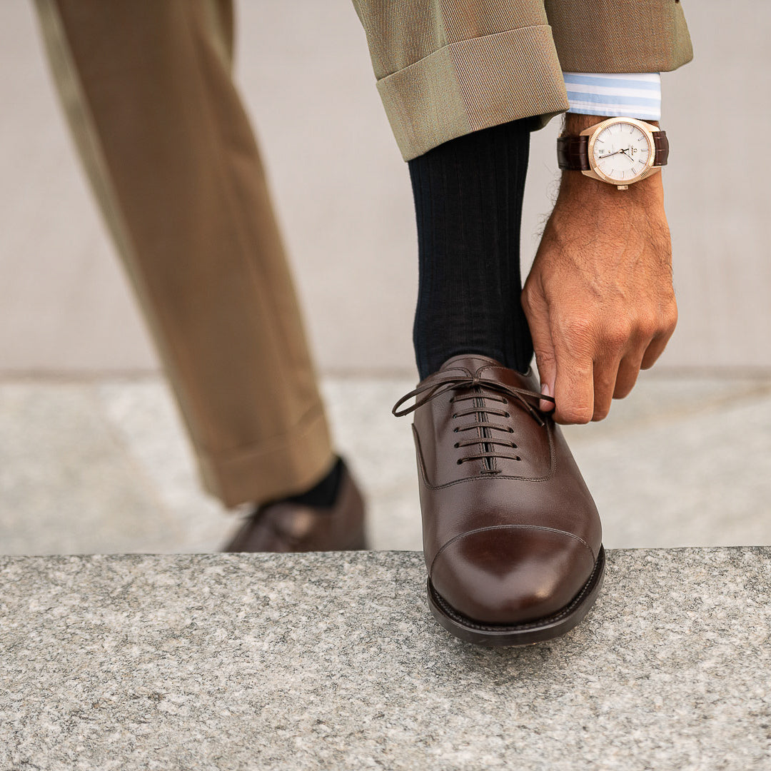 udarbejde Brun mumlende Brogue men's brown leather shoes | Fabio Attanasio for Velasca
