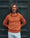 Our orange linen and cotton Cetona knitted hooded sweatshirt - Hover picture