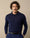 Our melange merino wool and silk Fenis long-sleeved polo shirt - Hover picture