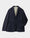 Our dark blue linen Lollove single-breasted deconstructed jacket - Front picture