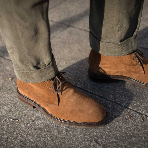 Men’s dark brown suede Ankle Boots | Velasca