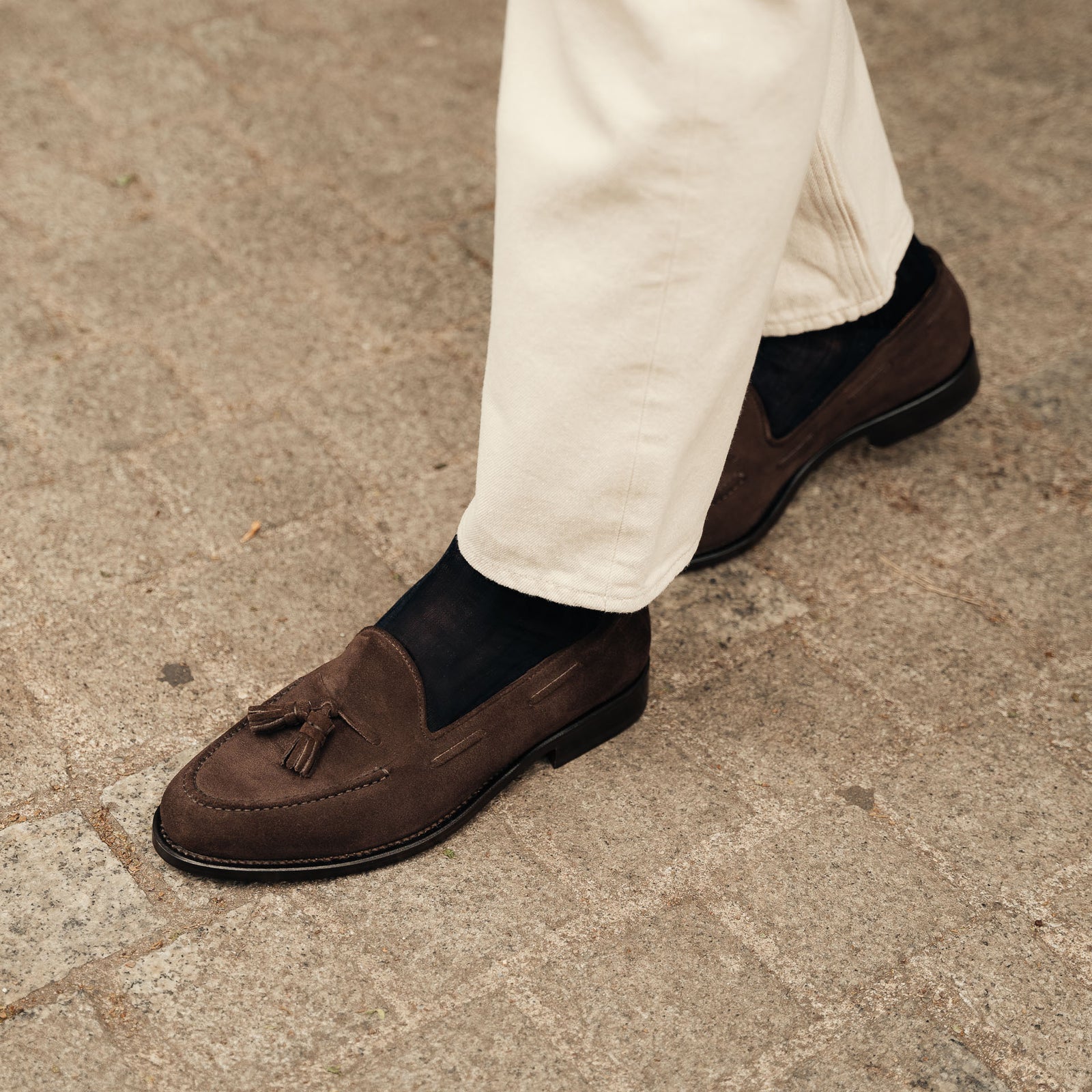 Men’s suede leather Loafers with Tassels | Velasca