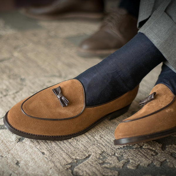 Men’s suede leather Belgian Loafers | Velasca