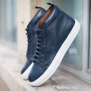 Men’s artisanal high Sneakers in smooth leather | Velasca