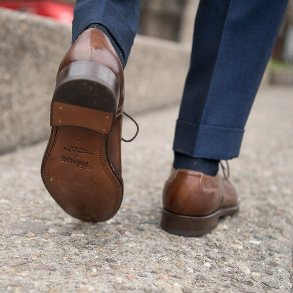 Men’s hand-dyed brown leather Oxfords | Velasca