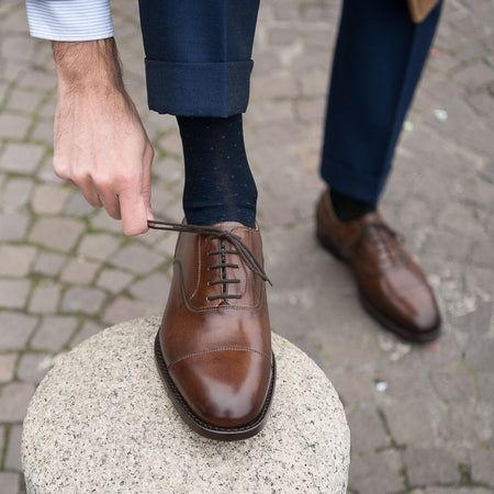 Men’s hand-dyed brown leather Oxfords | Velasca