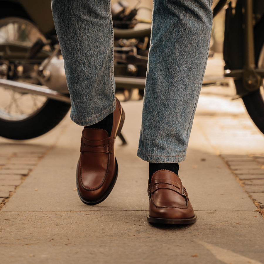 Men’s made in Italy smooth leather Penny Loafers | Velasca