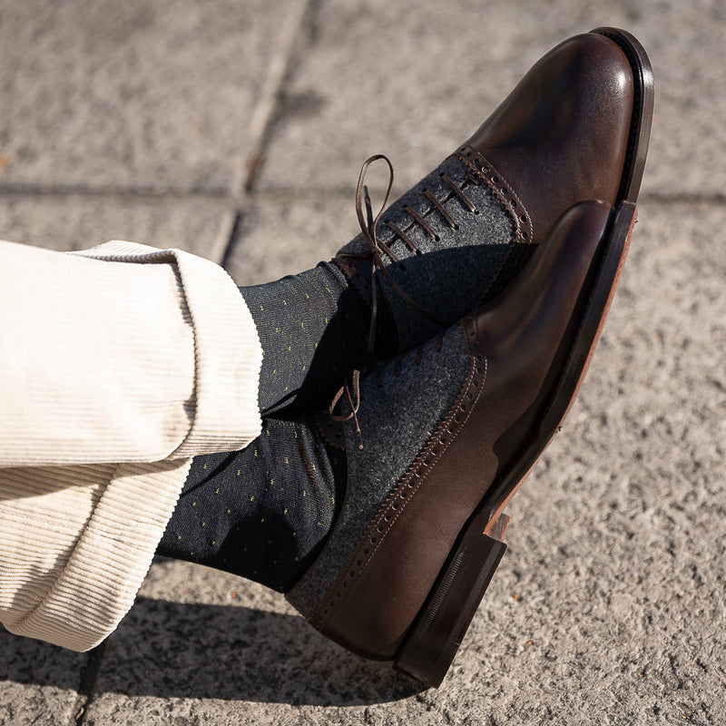 Brogue men's leather and wool shoes | Fabio Attanasio for Velasca