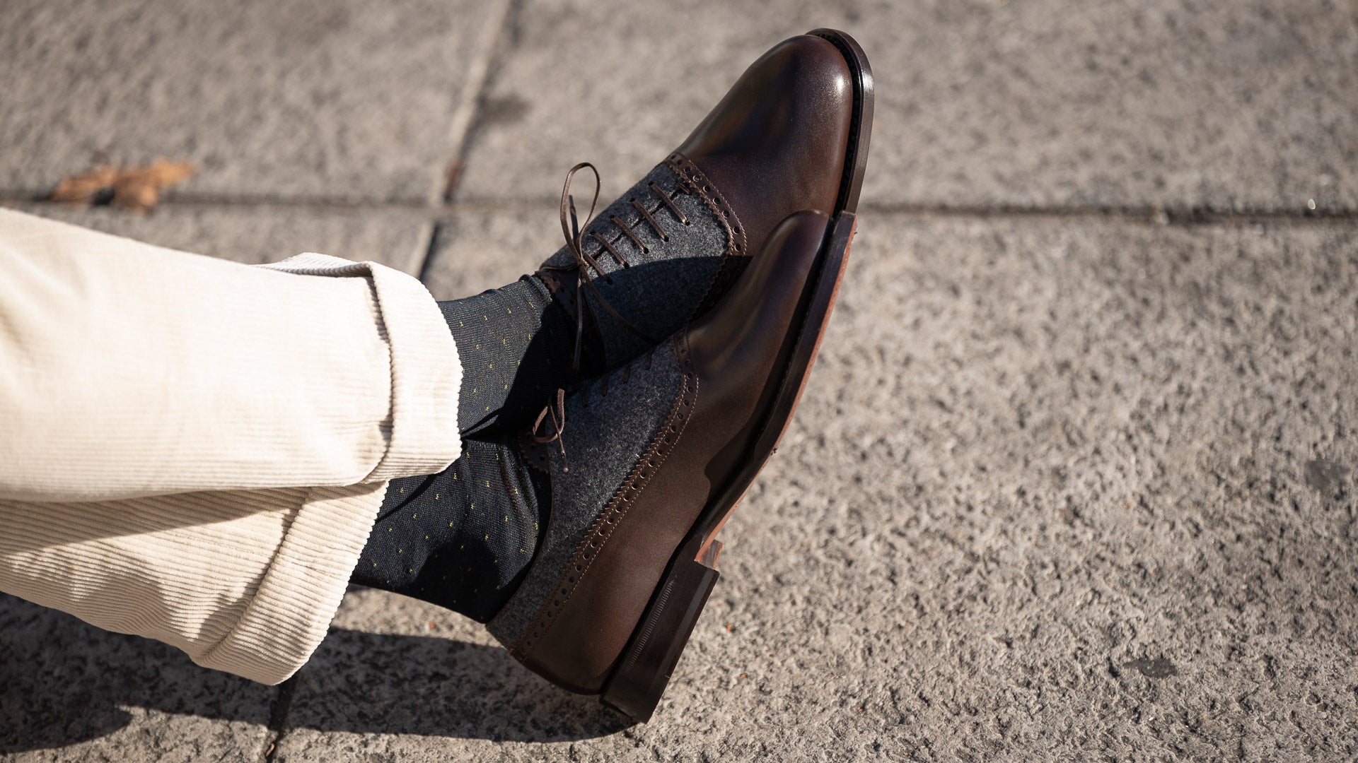 Brogue men's leather and wool shoes | Fabio Attanasio for Velasca