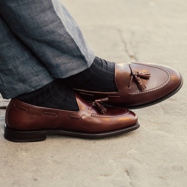 Velasca | Burgundy Tassel Loafers in cordovan leather