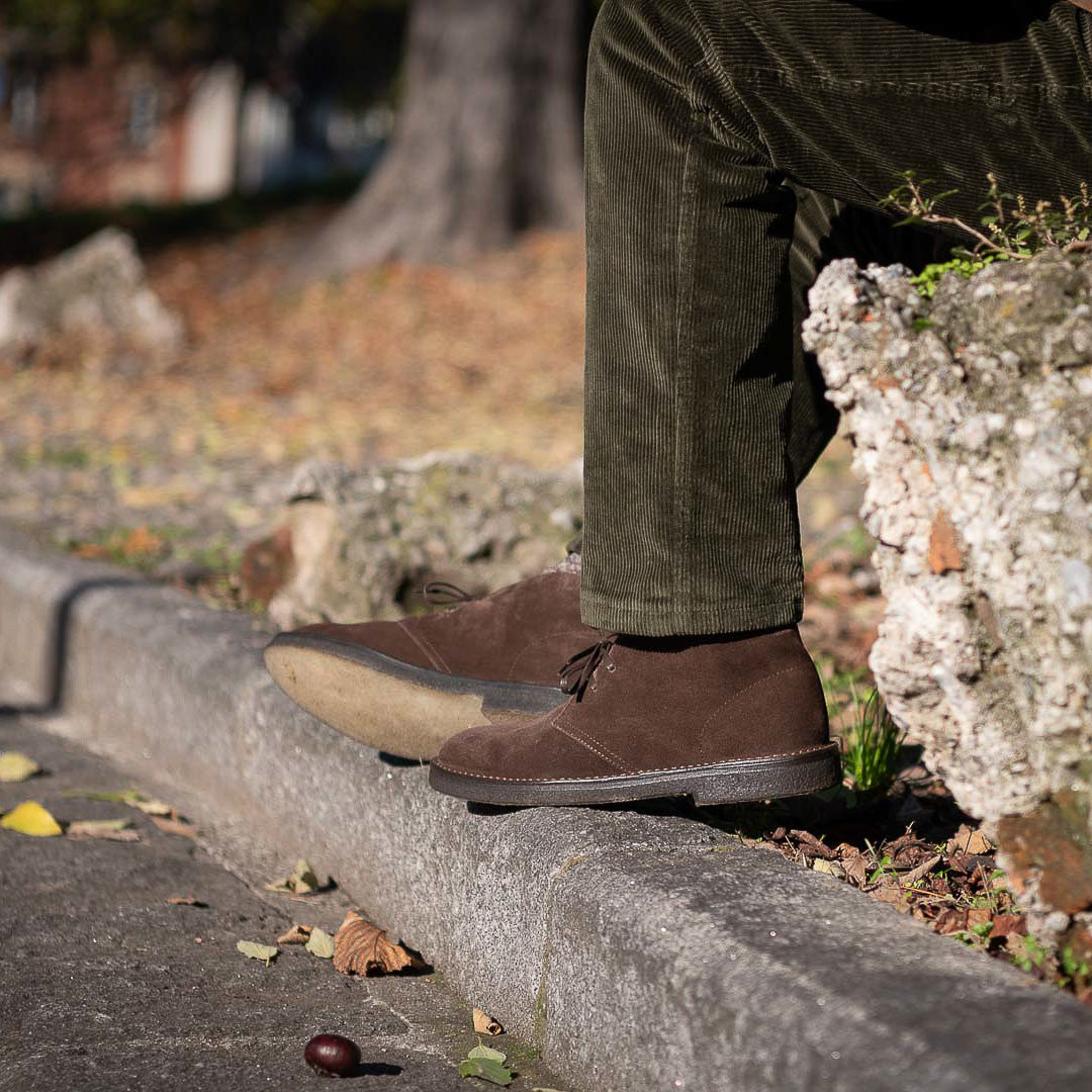 Men's dark brown leather Desert Boots