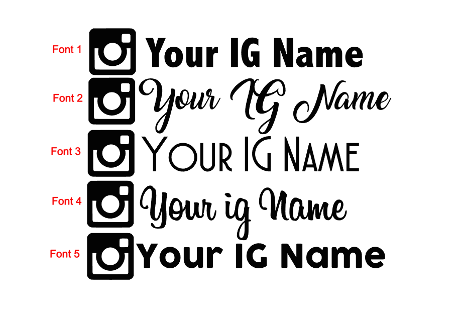 Instagram Username Decal (2 Pieces) .