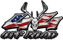 Download Deer Skull Wicked Series 4x4 Off Road American Flag Decals ...