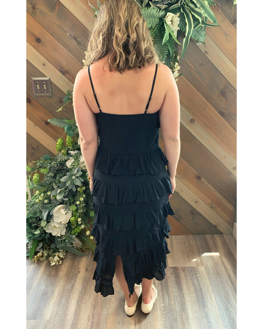 frilly black dress