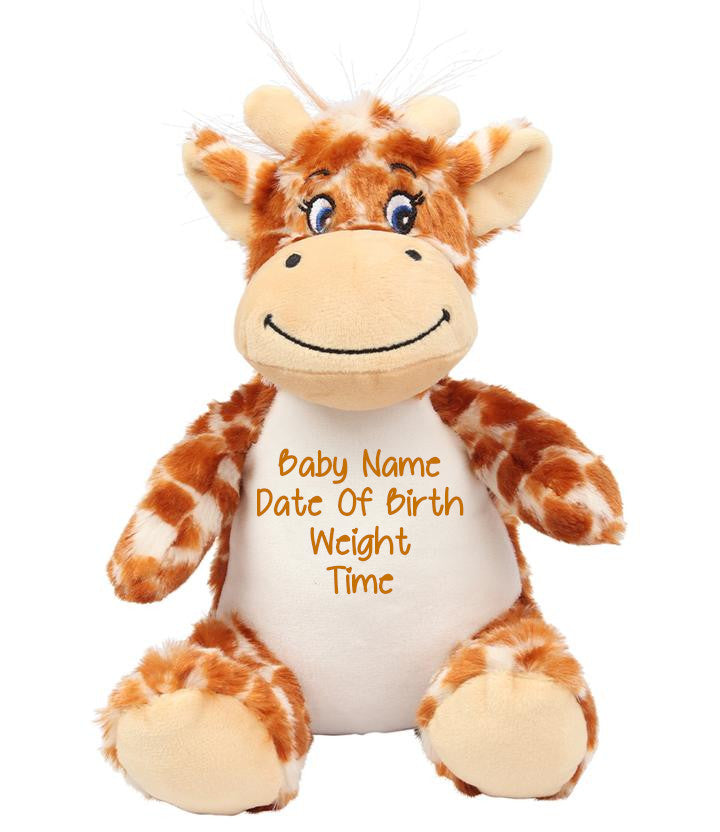 personalised giraffe teddy