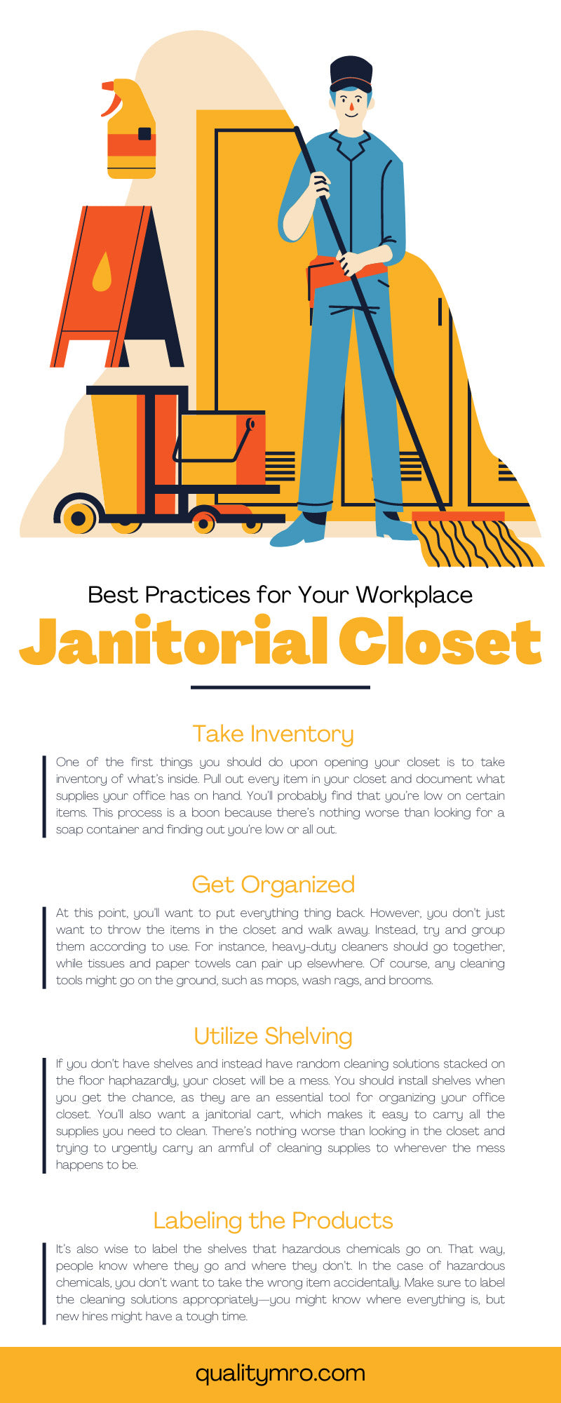 Best Practices for Your Workplace Janitorial Closet