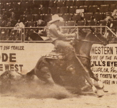 Pat and Red pictured at the Snaffle Bit Futurity in 1977