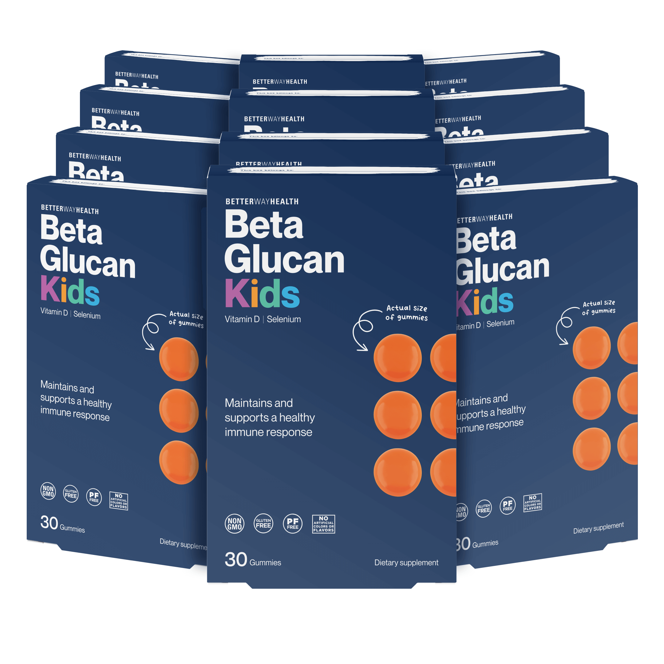 An image of Beta Glucan gummies for Kids. 12 Pack.