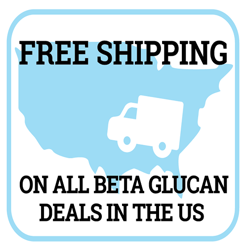 An image that describes free shipping on all beta glucan deals in the US.