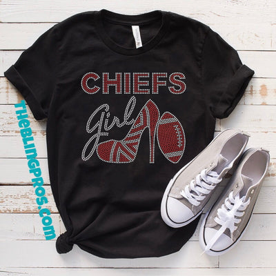 Kansas City Chiefs Girl Tennis Rhinestone Relaxed Ladies Crew Neck – The  Bling Pros