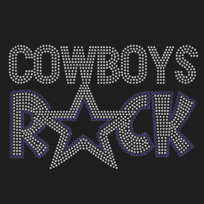 Cowboys girl Heel Football Rhinestone Transfer - Texas Rhinestone