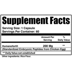 Nutri Sync Humanofort 60 Capsules Nutrition Facts