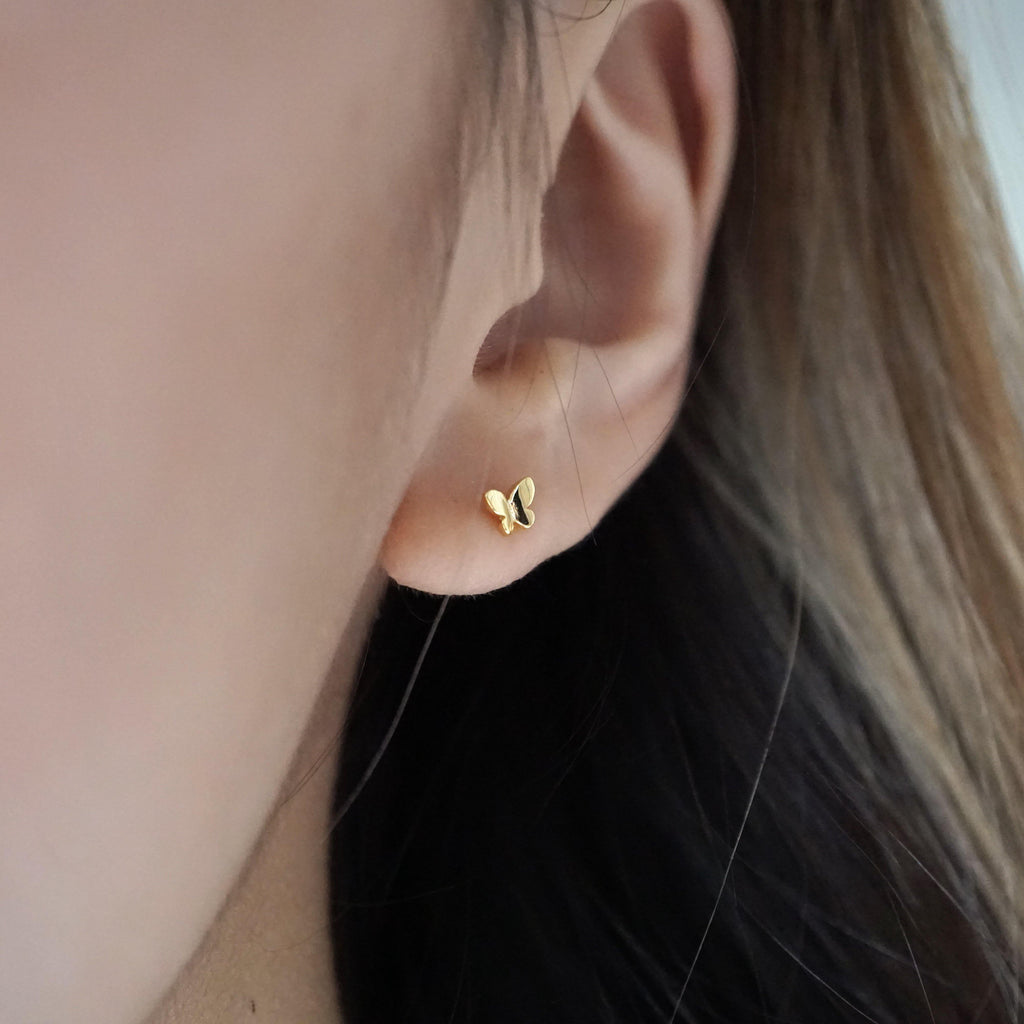 Teeny Tiny Butterfly Stud Earrings 