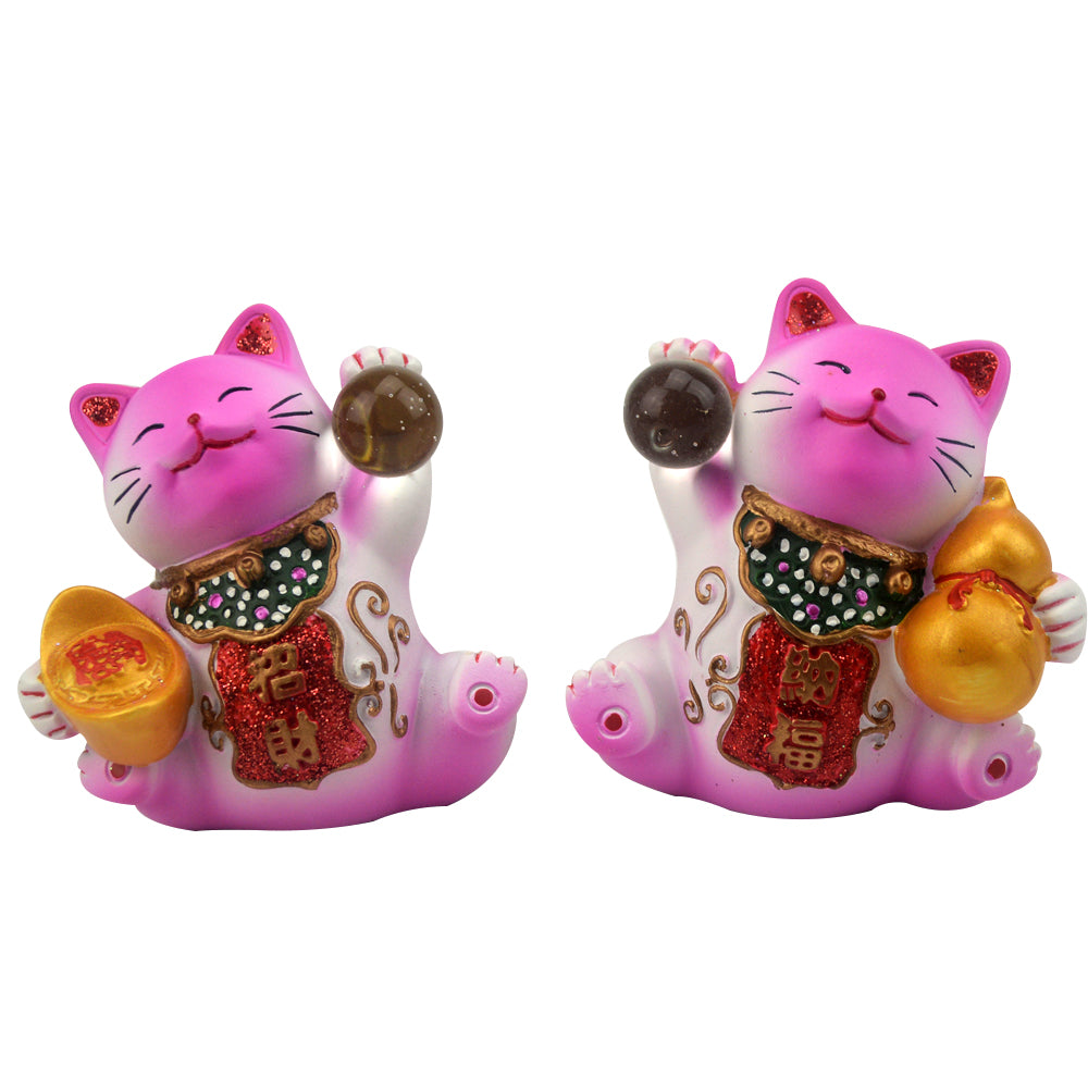  Feng  Shui  Lucky Maneki Neko  Cat  Set of 2 Look4ward Store