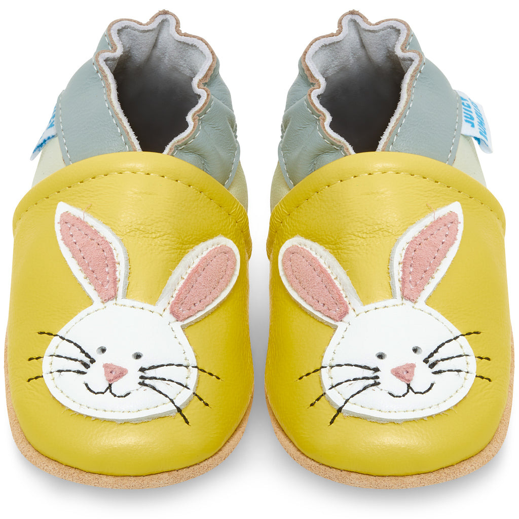 Soft Leather Baby Shoes Elasticated Ankle - Bunny – JuicyBumbles