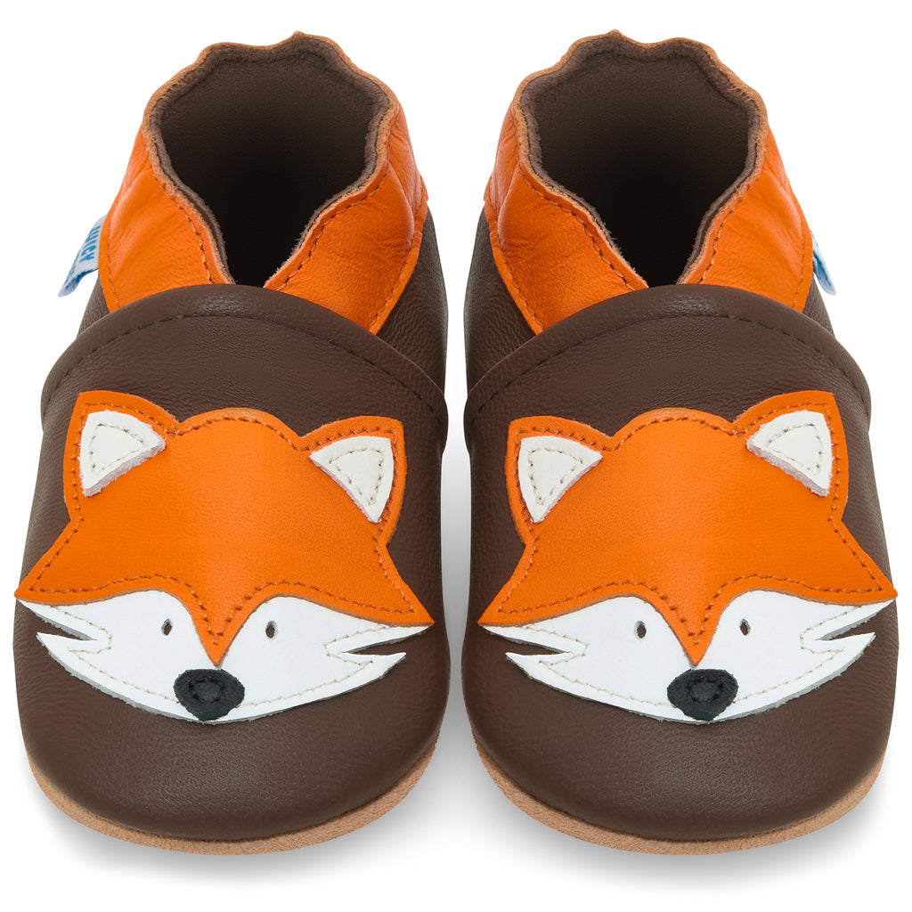 Brown Fox Soft Leather Baby Shoes – JuicyBumbles