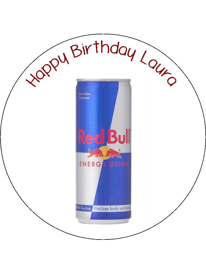 Red Bull Can Edible Icing Cake Topper The Caker Online