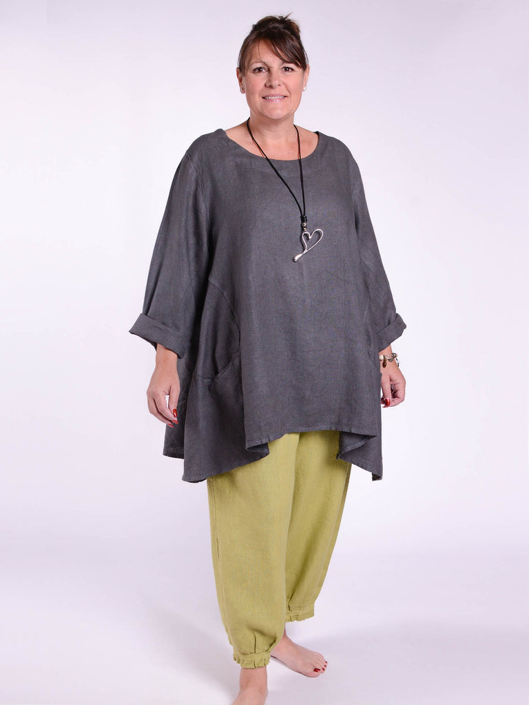 Lagenlook Heavy Linen Quirky Tunic 9415 | Pure Plus Clothing