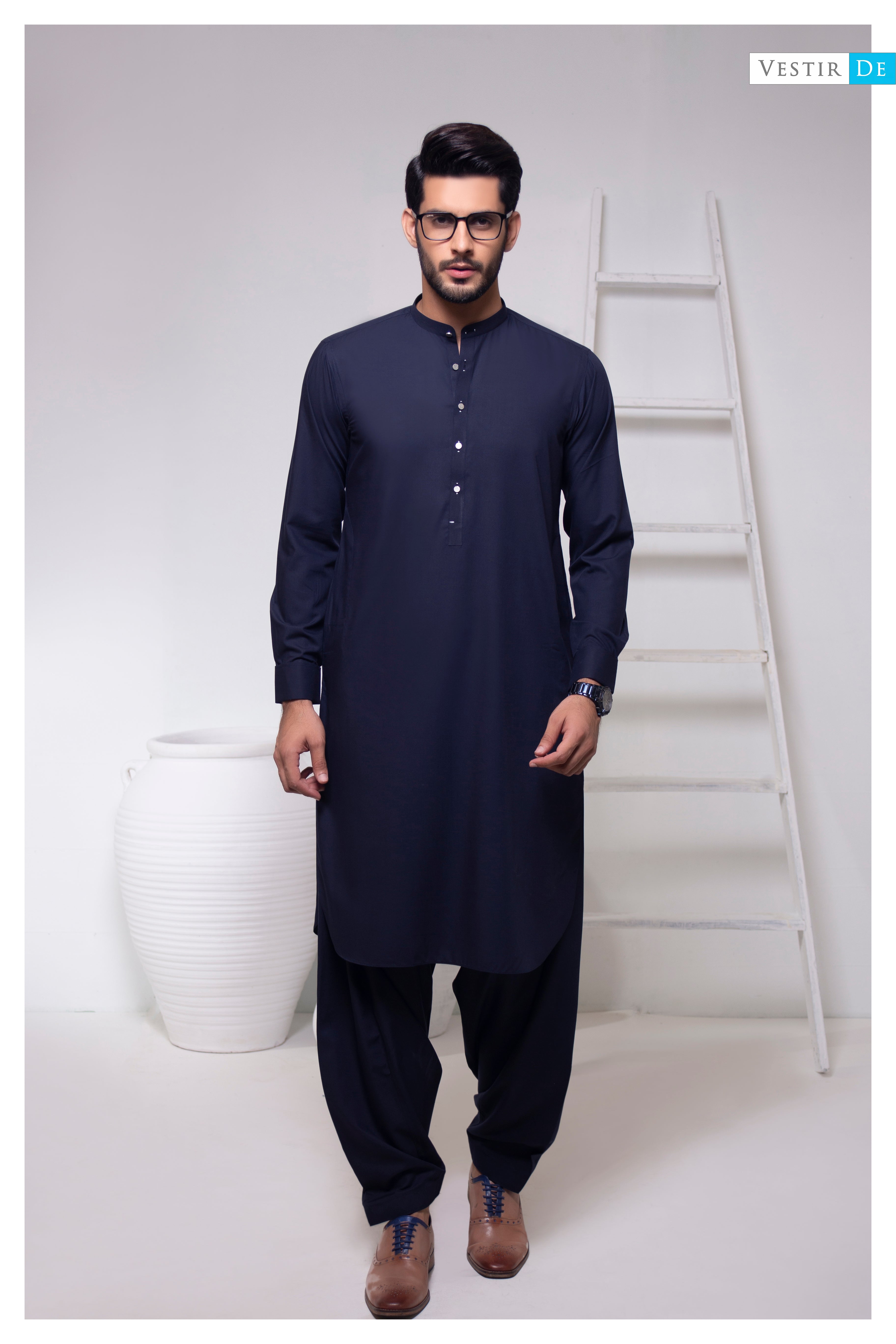 Navy Blue Kameez Shalwar – Vestir De