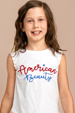 American Beauty Embroidered Tank by Paper Flower