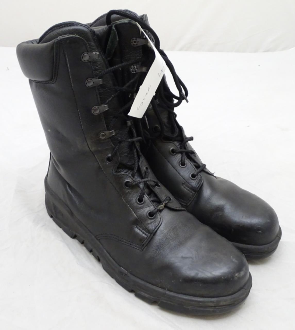 Used BATA Black Leather Steel Toe Cap Boots Tactical Military Style 3 ...