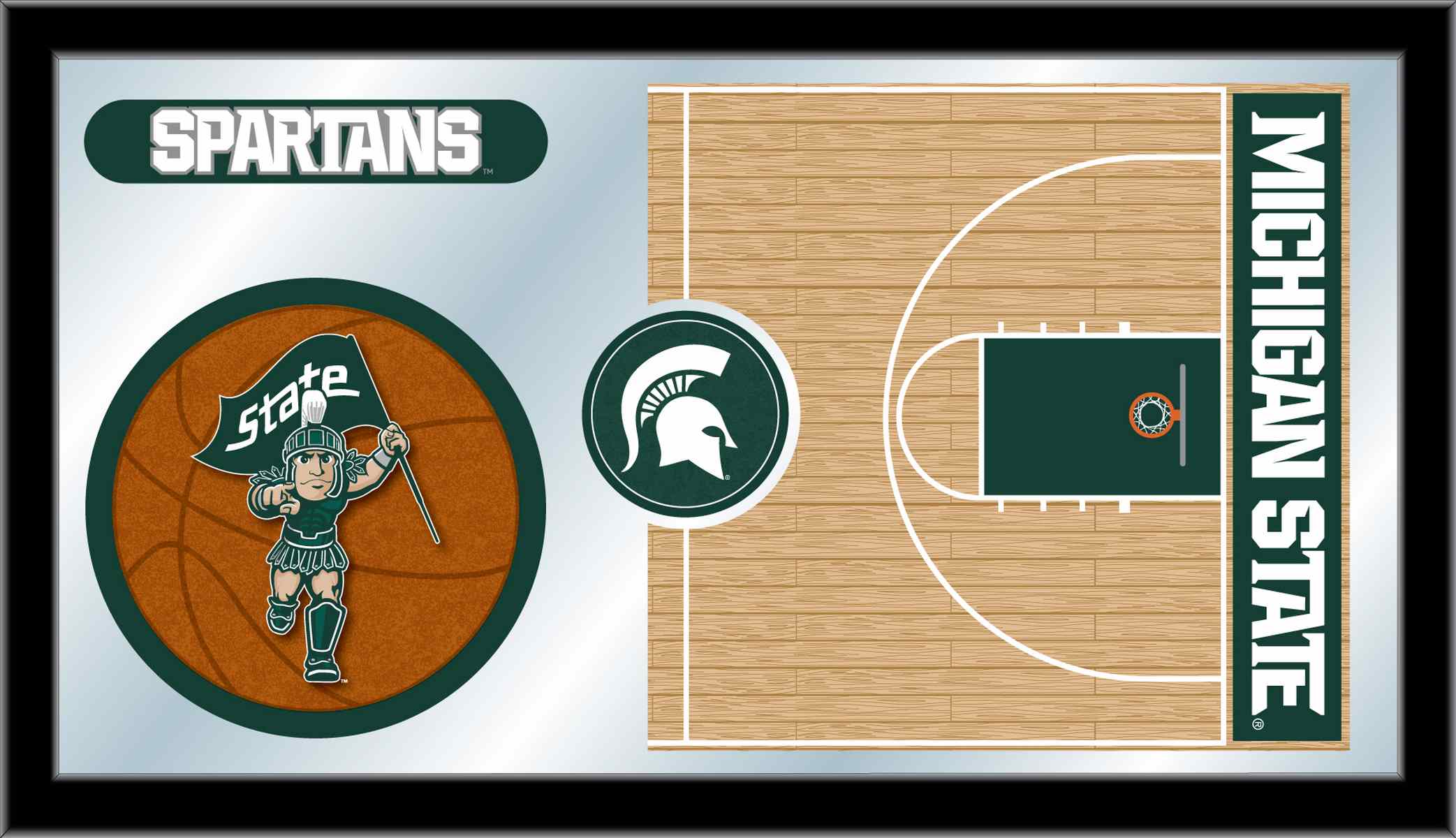 Michigan State University Basketball Mirror - Spartans Logo