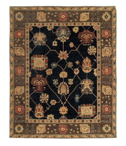 Dorset Ebony bordered area rug design