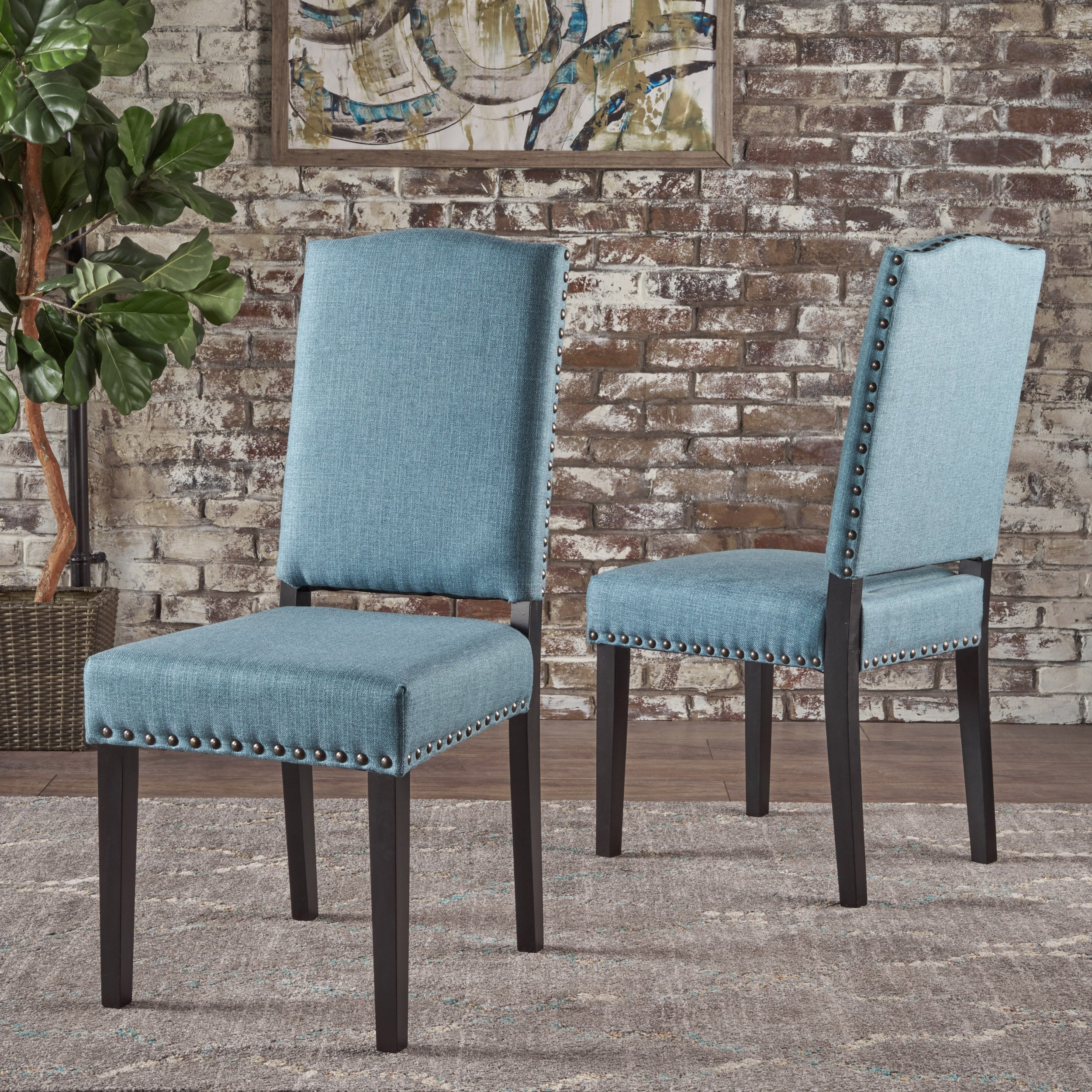 Noble House Goven Charcoal Wood Dining Chairs (Set of 2) 67693