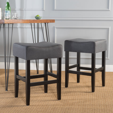 27-Inch Brown Leather Counter Stool (Set of 2) - NH446692 – Noble