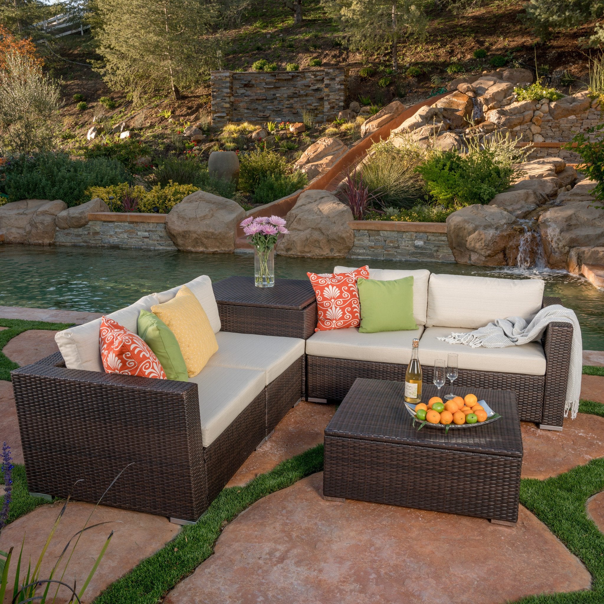 outdoor sectional with corner storage