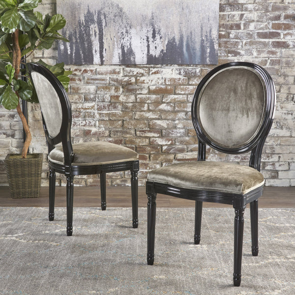 Traditional Grey New Velvet Dining Chairs (Set of 2) - NH943103 – Noble