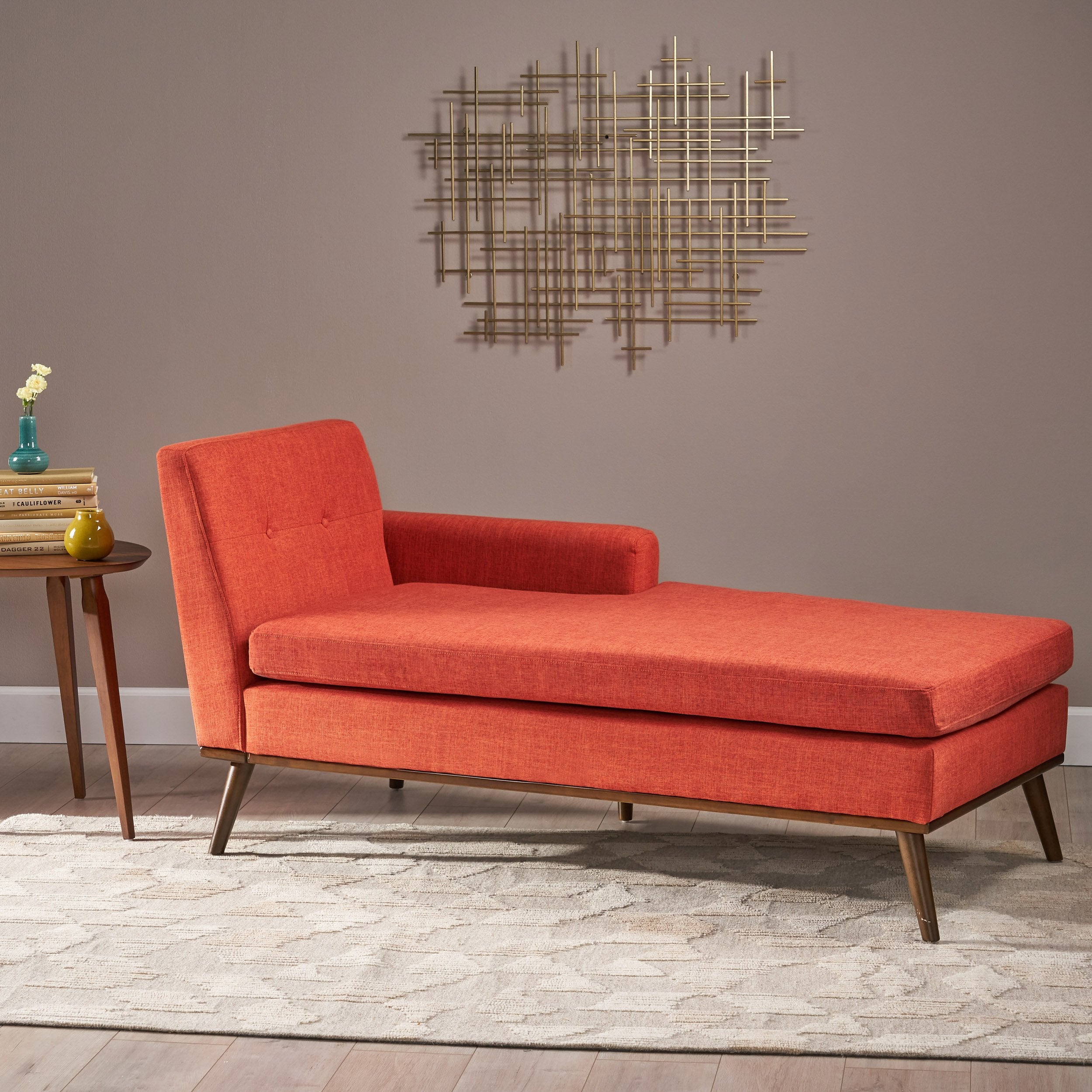 Mid century modern chaise shop lounge