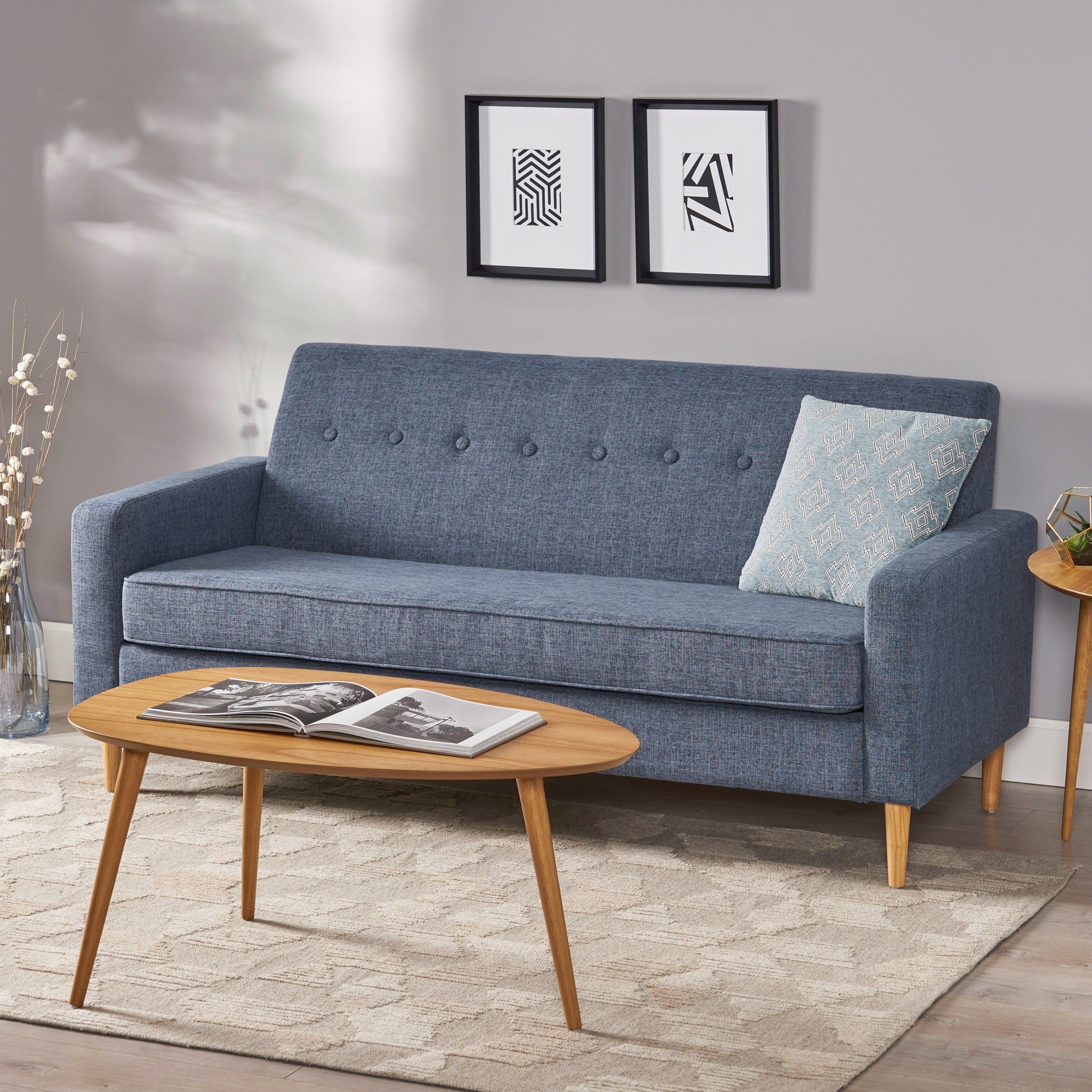 mid century modern 3 seater sofa