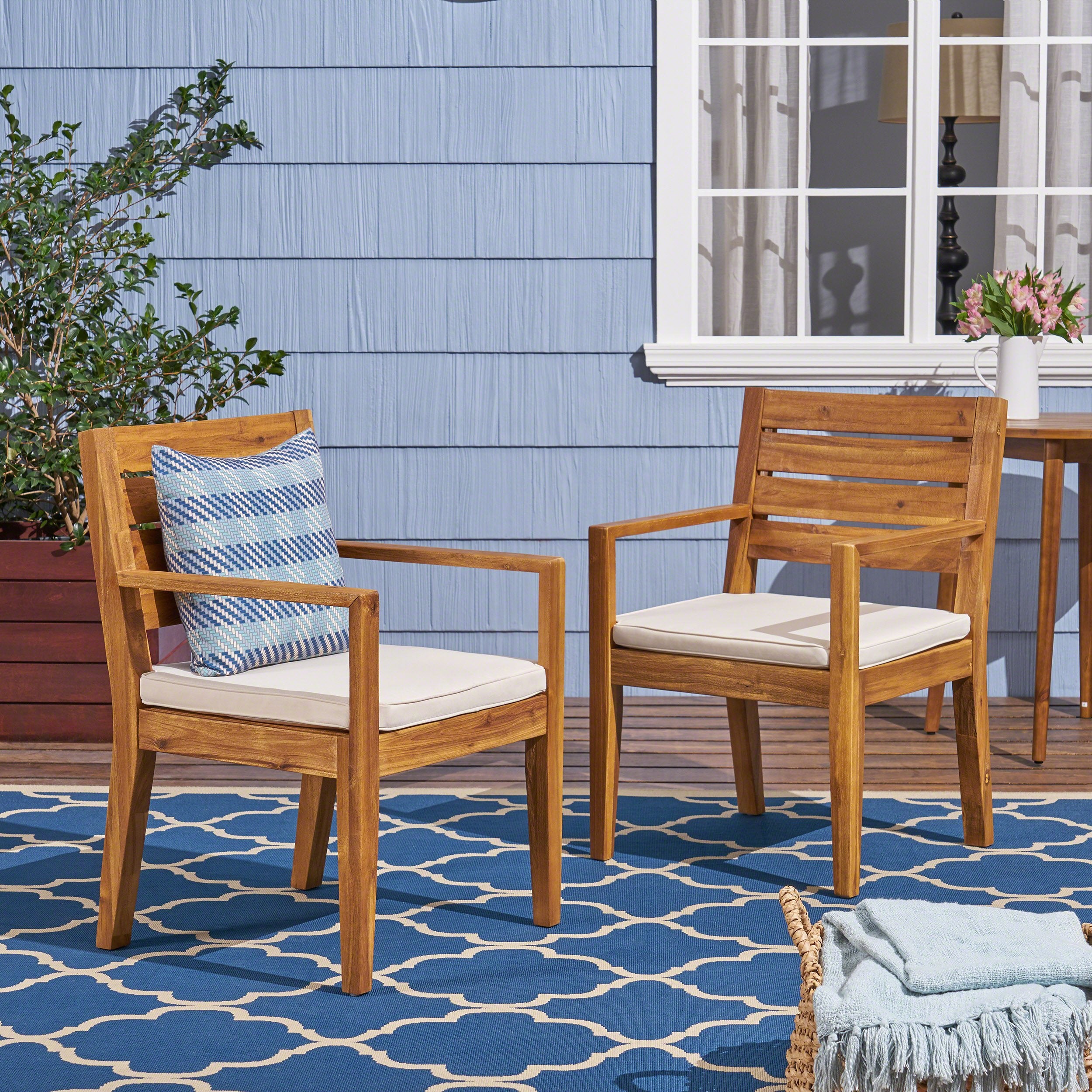 Outdoor Acacia Wood Dining Chairs - NH654603 – Noble House Furniture