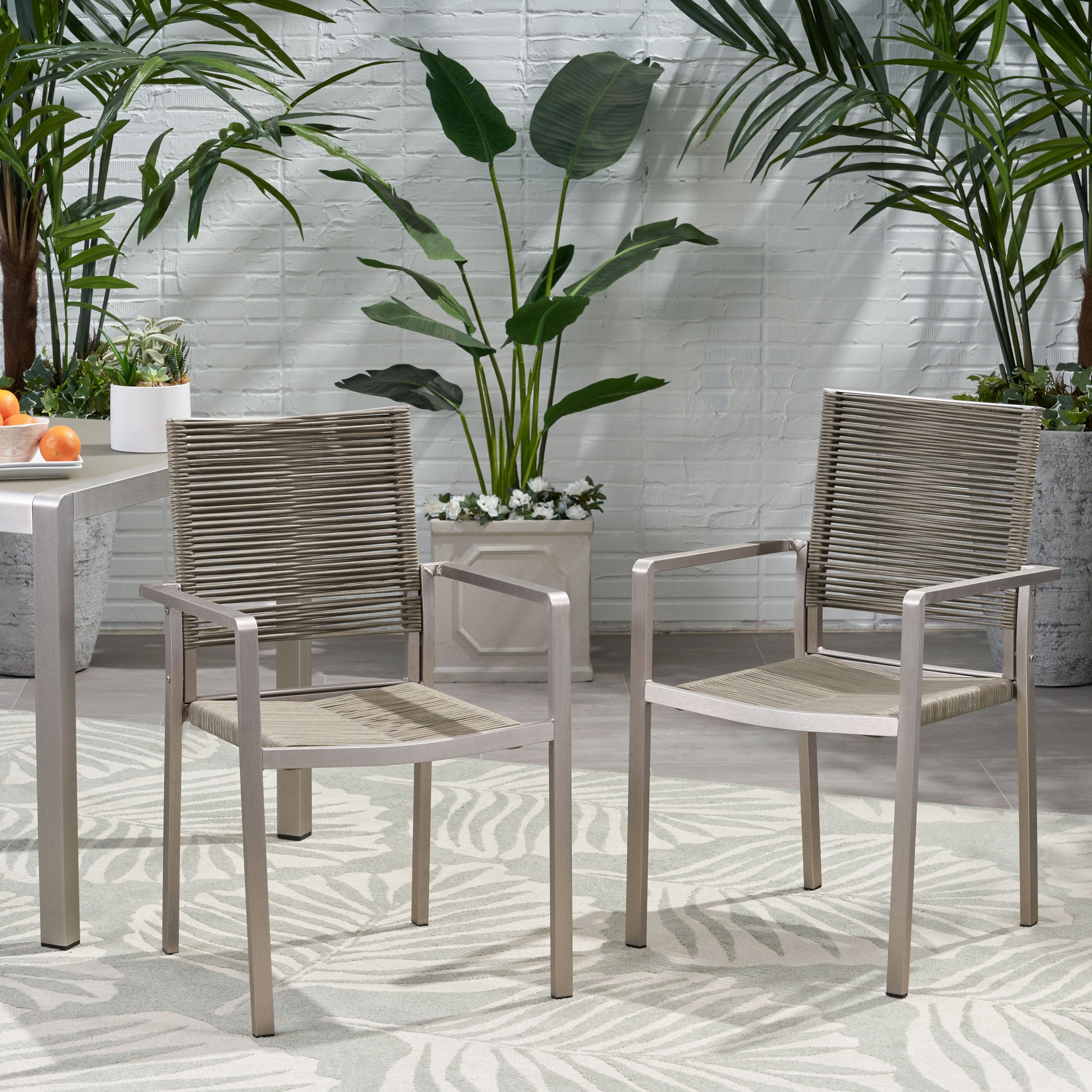 modern aluminum dining chairs