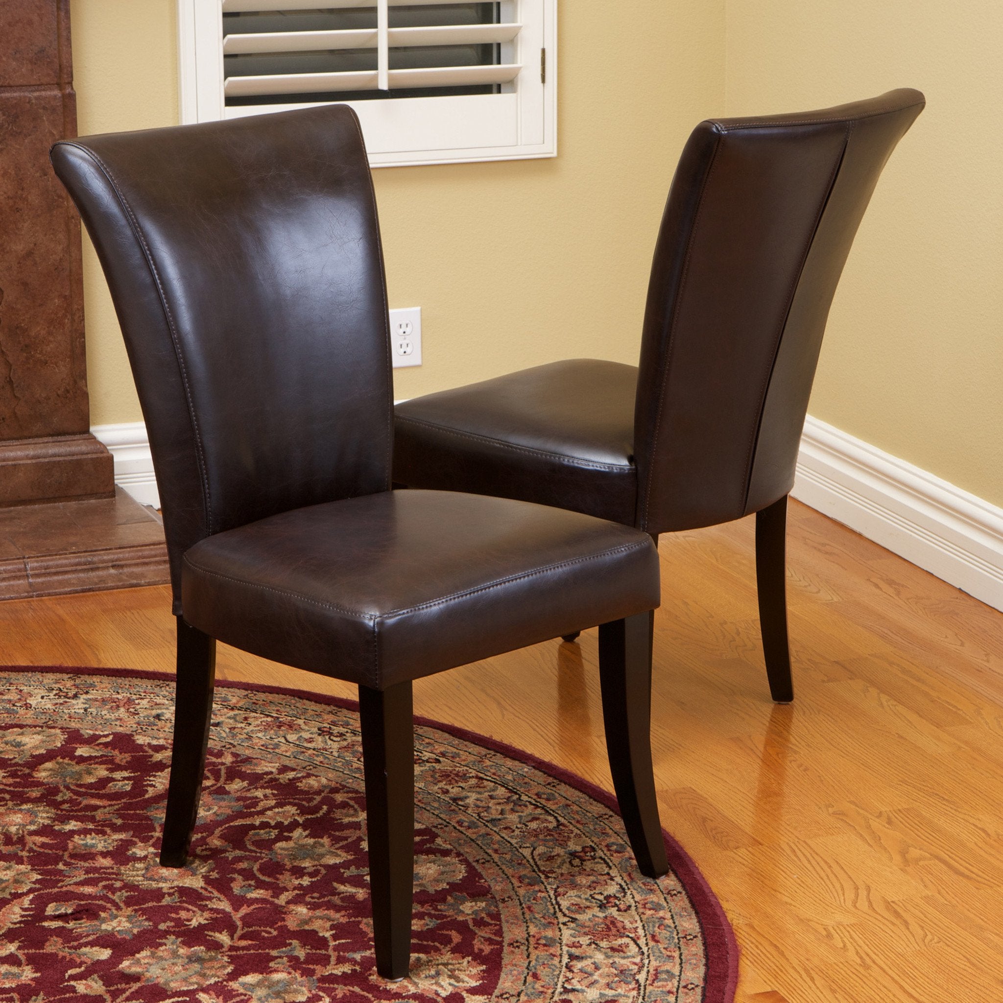 Brown Leather Dining Chairs (Set of 2) NH181712 Noble House Furniture