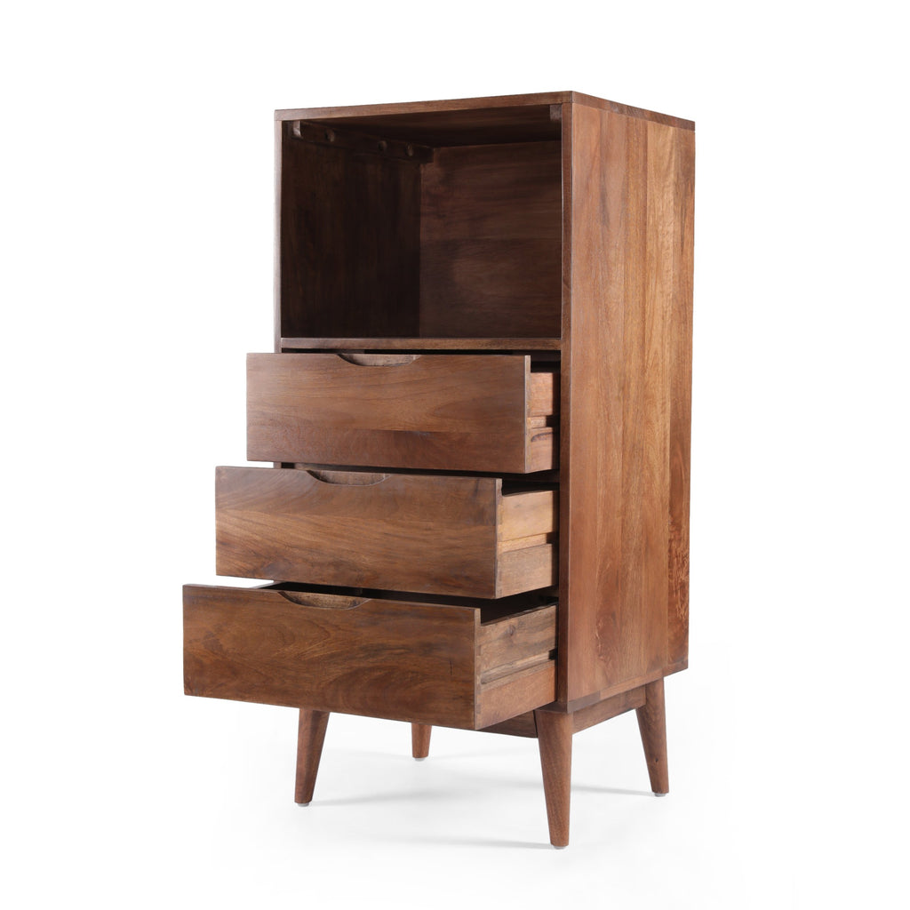 Handcrafted Mid-Century Modern Mango Wood 3 Drawer Chest - NH040413 ...