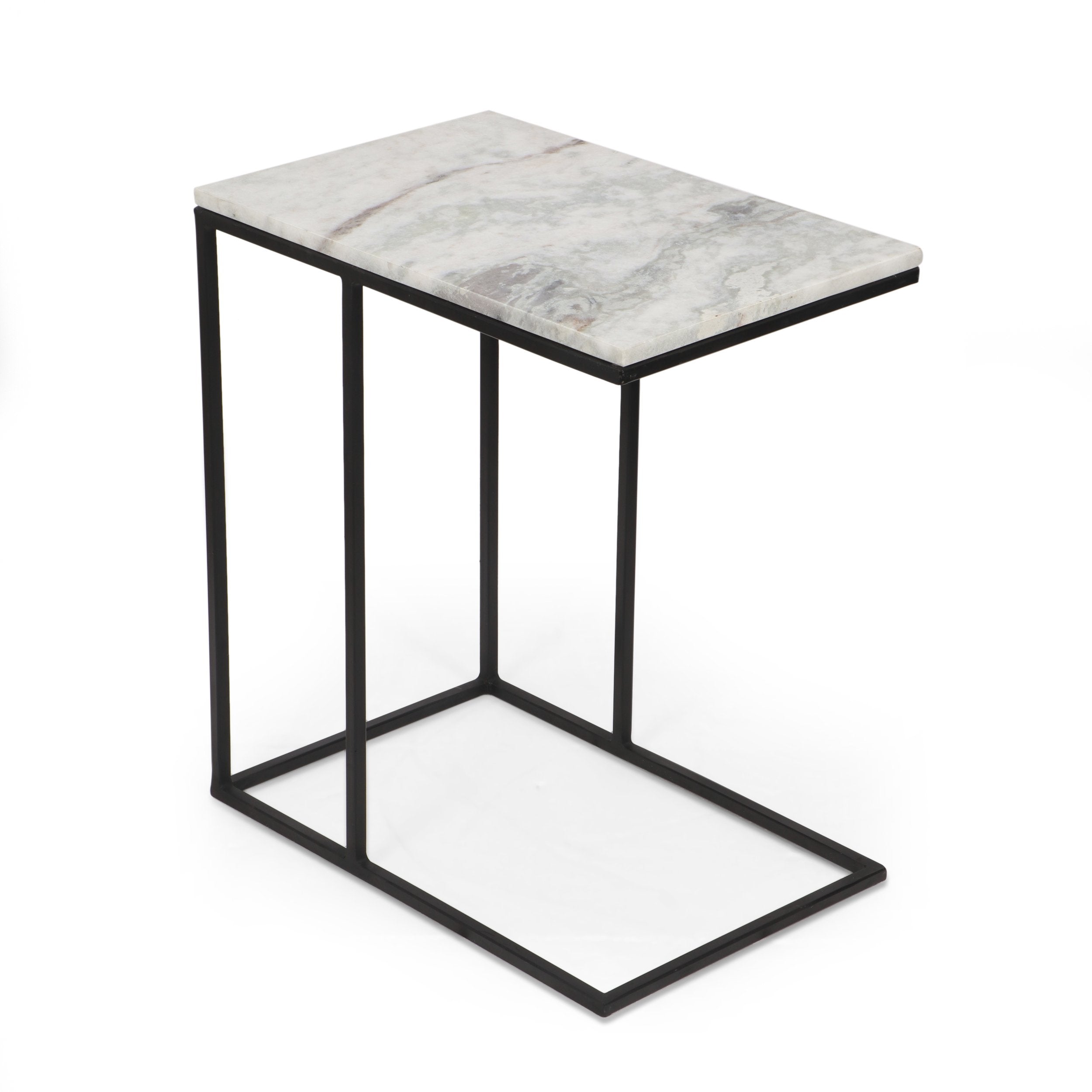 marble c shaped side table