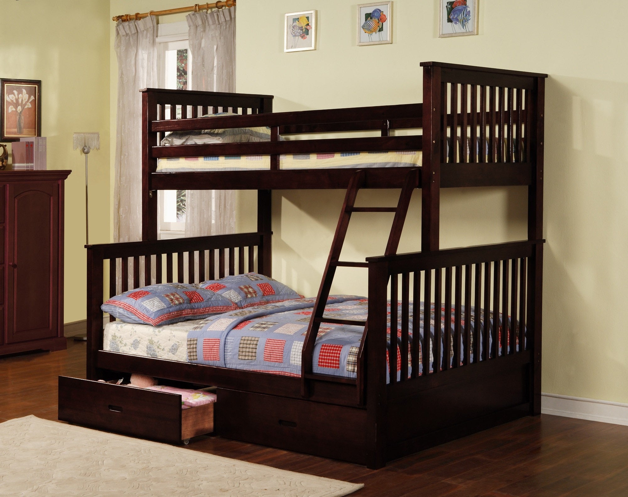 espresso bunk beds