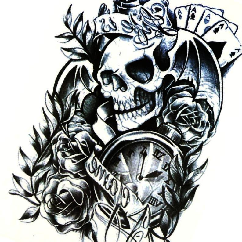 Arm Large Skull Rose Temporary Tattoo – TEMPOTATS
